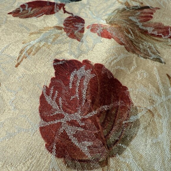 Vintage Damask Jacquard Tablecloth Fall Thanksgiving Leaves Harvest  96x56” - Picture 4 of 7